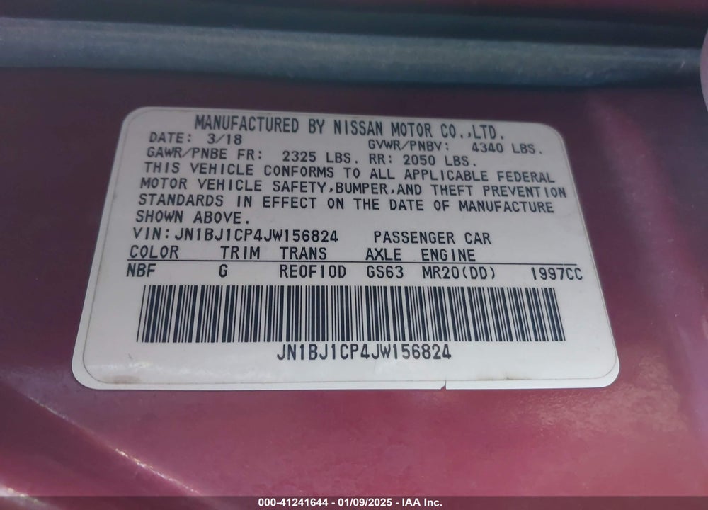 2018 NISSAN ROGUE SPORT S VIN: JN1BJ1CP4JW156824