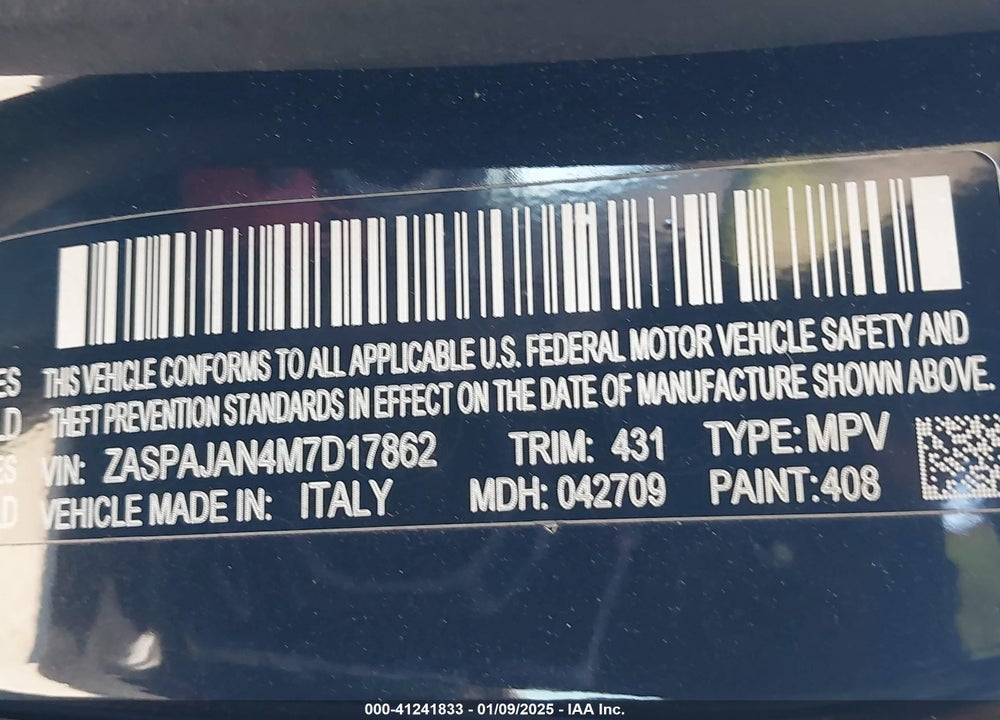 2021 ALFA ROMEO STELVIO RWD VIN: ZASPAJAN4M7D17862