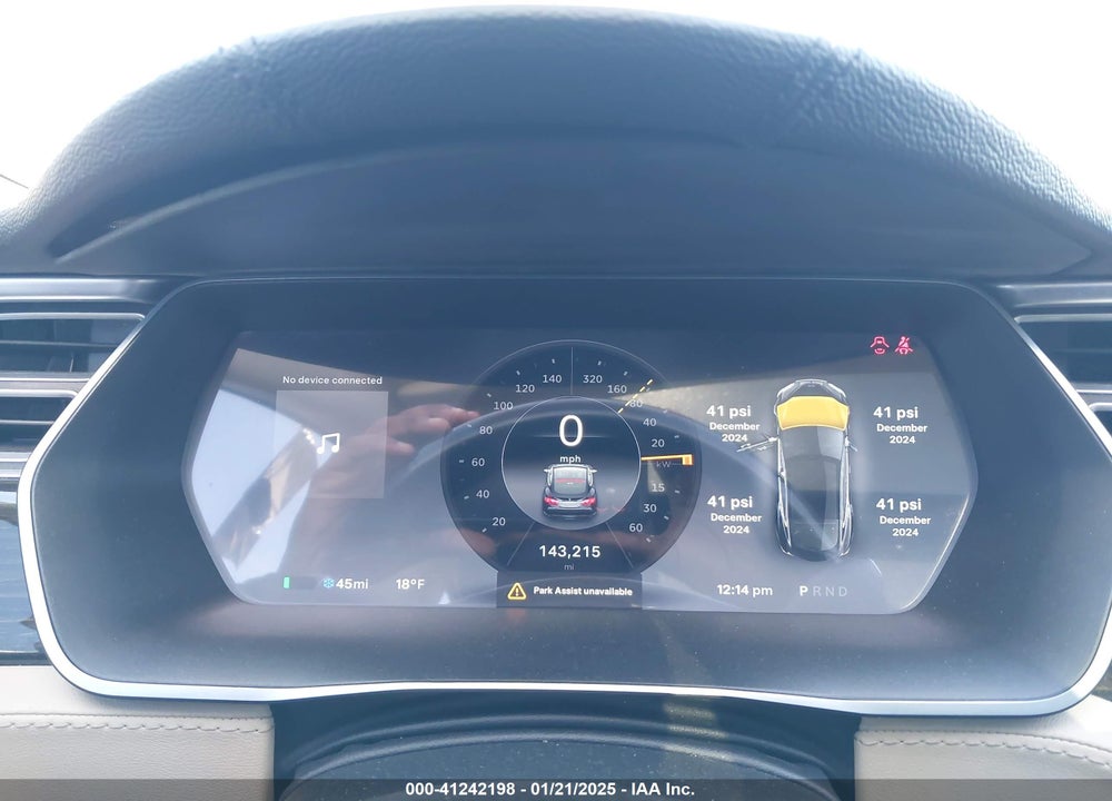 2014 TESLA MODEL S P85 VIN: 5YJSA1H12EFP42224