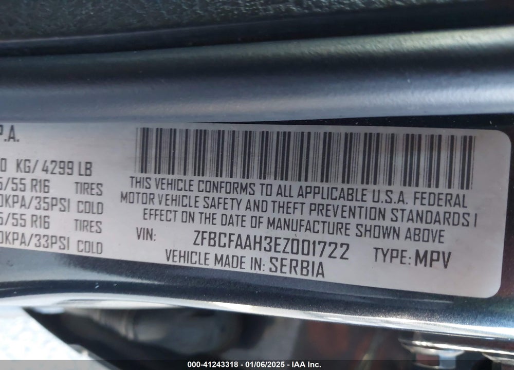 2014 FIAT 500L POP VIN: ZFBCFAAH3EZ001722