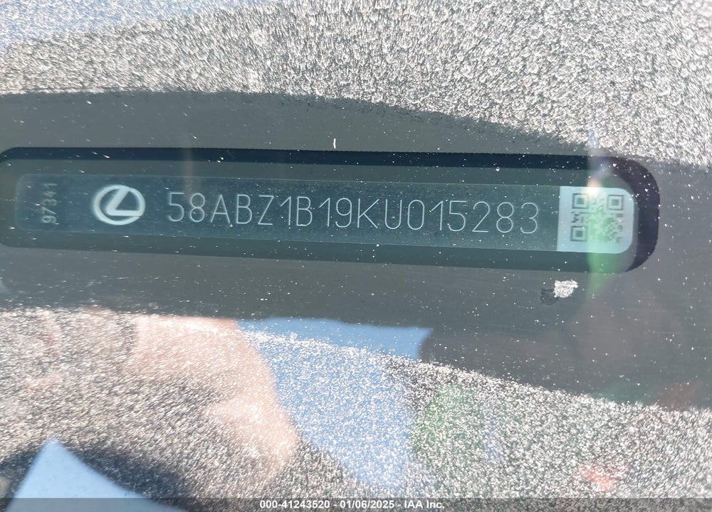 2019 LEXUS ES 350 LUXURY VIN: 58ABZ1B19KU015283