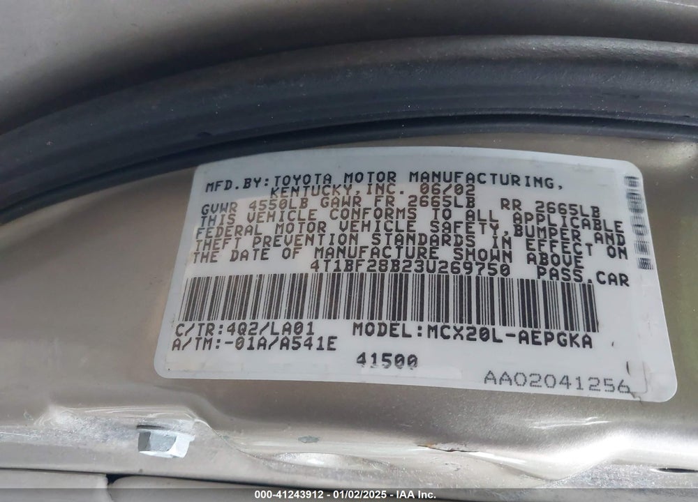 2003 TOYOTA AVALON XLS VIN: 4T1BF28B23U269750