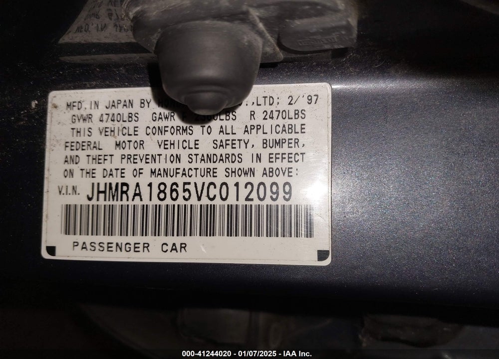 1997 HONDA ODYSSEY LX VIN: JHMRA1865VC012099