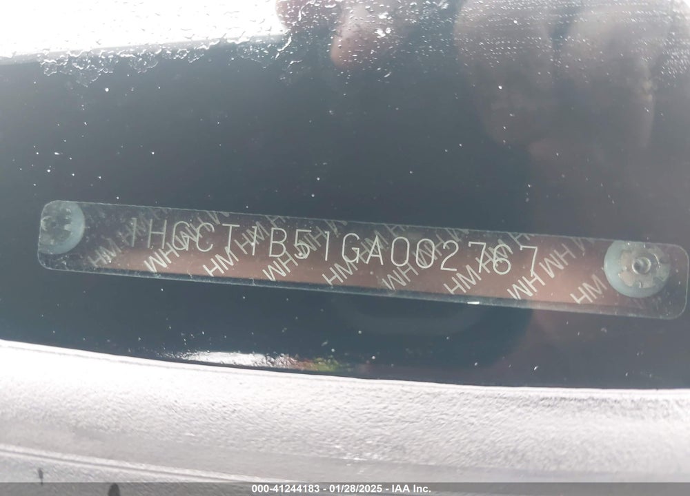 2016 HONDA ACCORD VIN: 1HGCT1B51GA002767