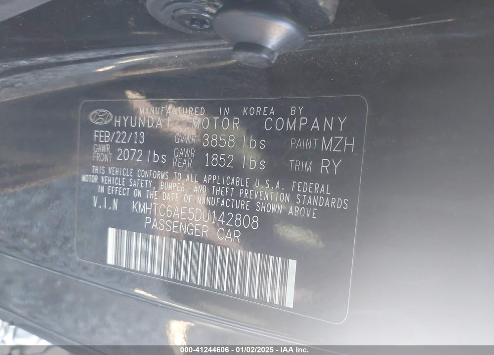 2013 HYUNDAI VELOSTER VIN: KMHTC6AE5DU142808