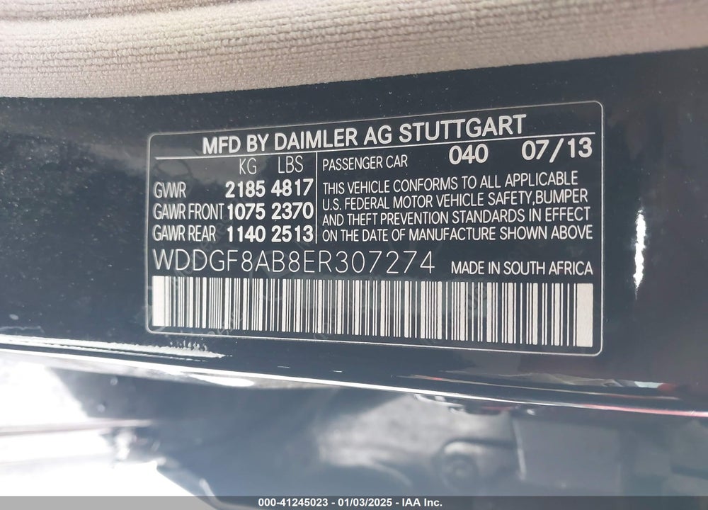 2014 MERCEDES-BENZ C 300 LUXURY 4MATIC/SPORT 4MATIC VIN: WDDGF8AB8ER307274