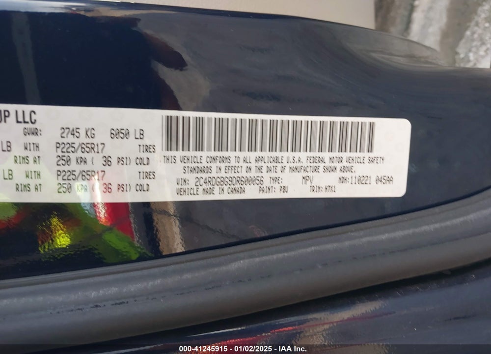 2013 DODGE GRAND CARAVAN SE VIN: 2C4RDGBG9DR600056