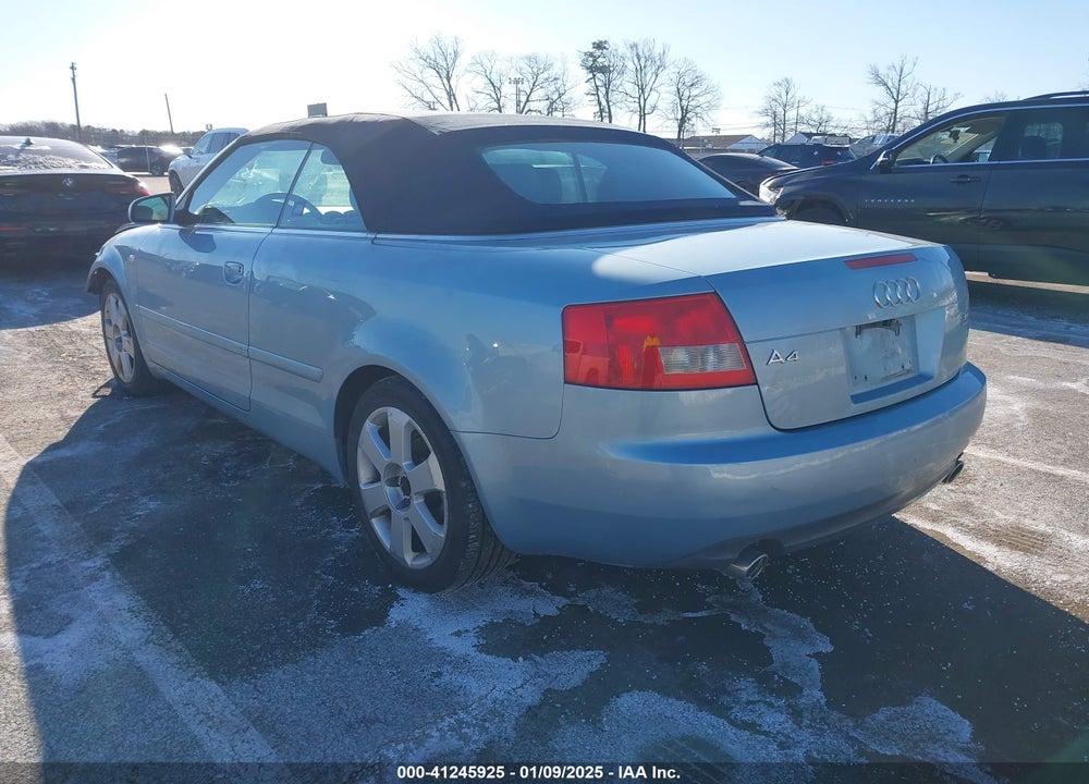 2005 AUDI A4 3.0 VIN: WAUDT48H95K003384