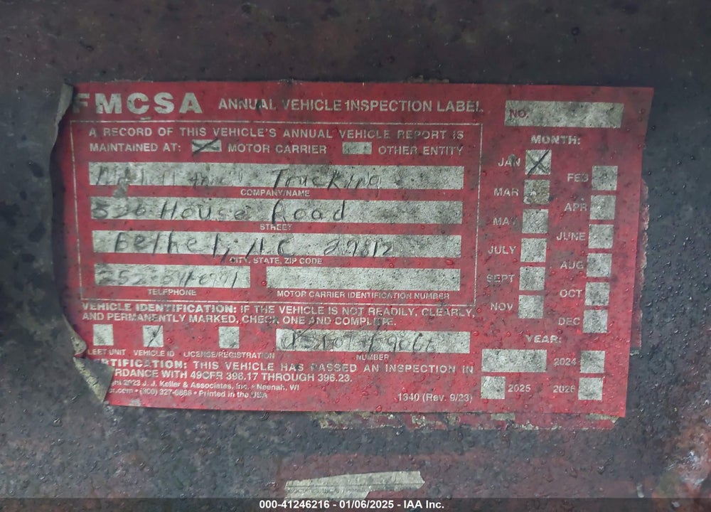 1996 MAGNOLIA LOGGING TRAILER VIN: 1M9BA4225T1435092