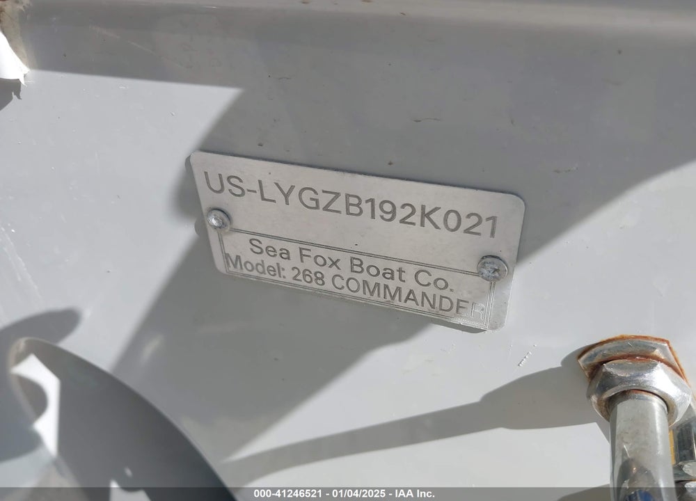 2021 SEA FOX OTHER VIN: LYGZB192K021