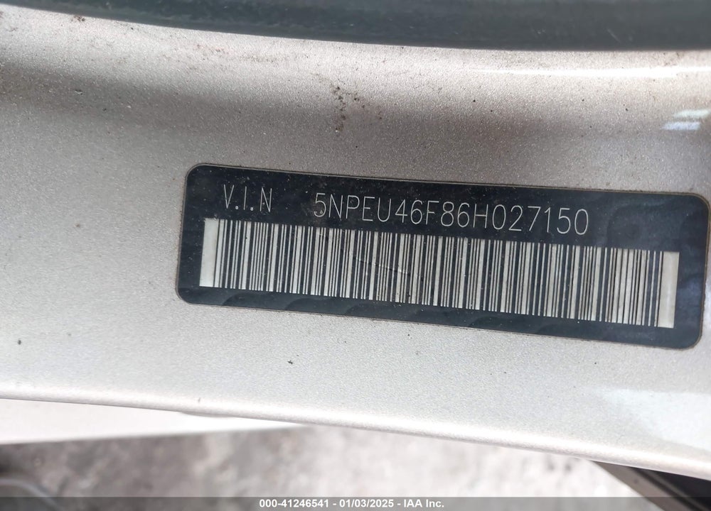 2006 HYUNDAI SONATA VIN: 5NPEU46F86H027150
