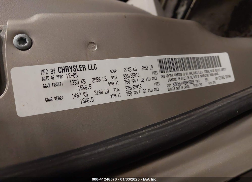 2009 DODGE GRAND CARAVAN SXT VIN: 2D8HN54149R616888