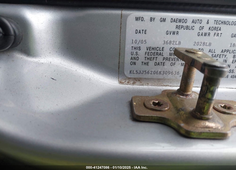 2006 SUZUKI FORENZA PREMIUM VIN: KL5JJ56Z06K309636