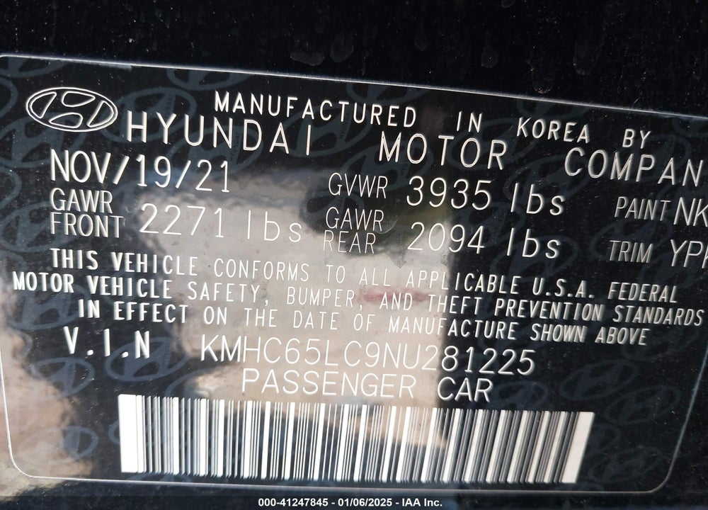 2022 HYUNDAI IONIQ HYBRID BLUE VIN: KMHC65LC9NU281225