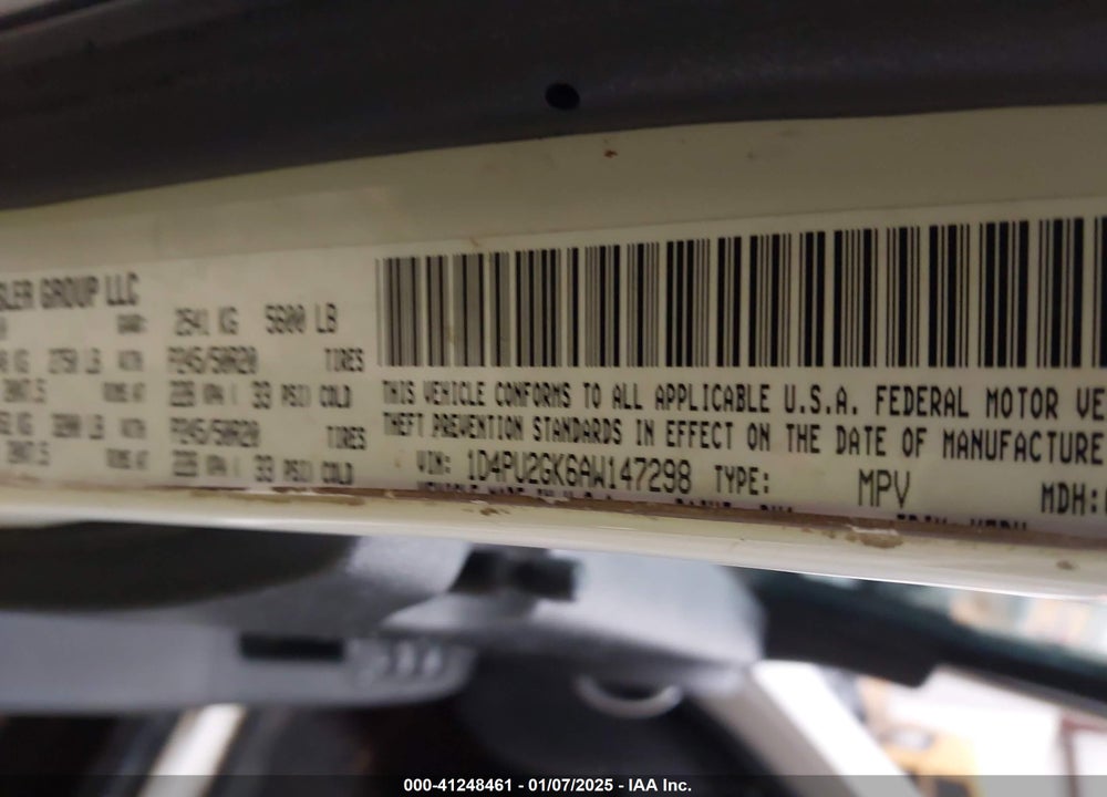2010 DODGE NITRO SE VIN: 1D4PU2GK6AW147298