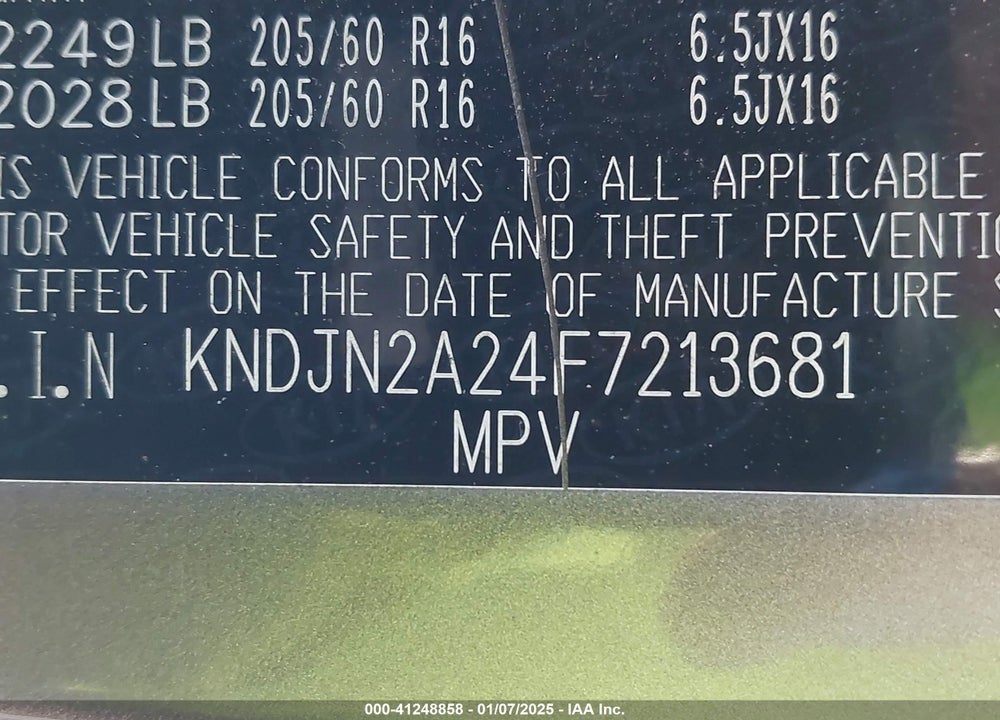 2015 KIA SOUL VIN: KNDJN2A24F7213681