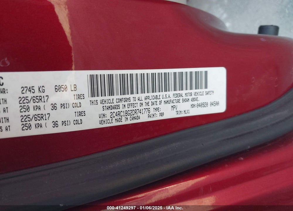 2013 CHRYSLER TOWN & COUNTRY TOURING VIN: 2C4RC1BG2DR741776