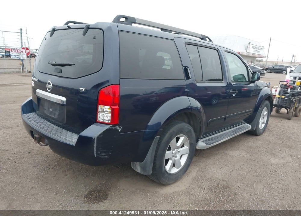 2008 NISSAN PATHFINDER SE VIN: 5N1AR18U08C623468