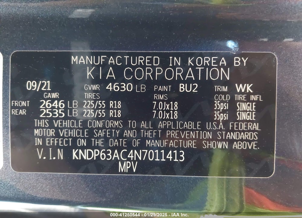 2022 KIA SPORTAGE NIGHTFALL EDITION VIN: KNDP63AC4N7011413