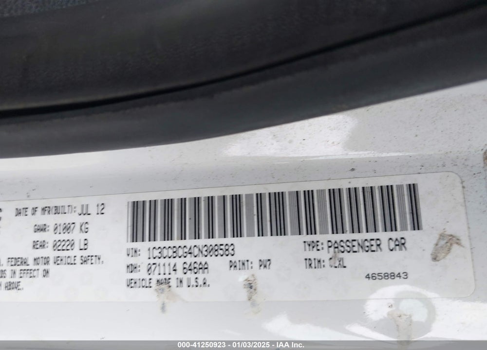 2012 CHRYSLER 200 LIMITED VIN: 1C3CCBCG4CN308583