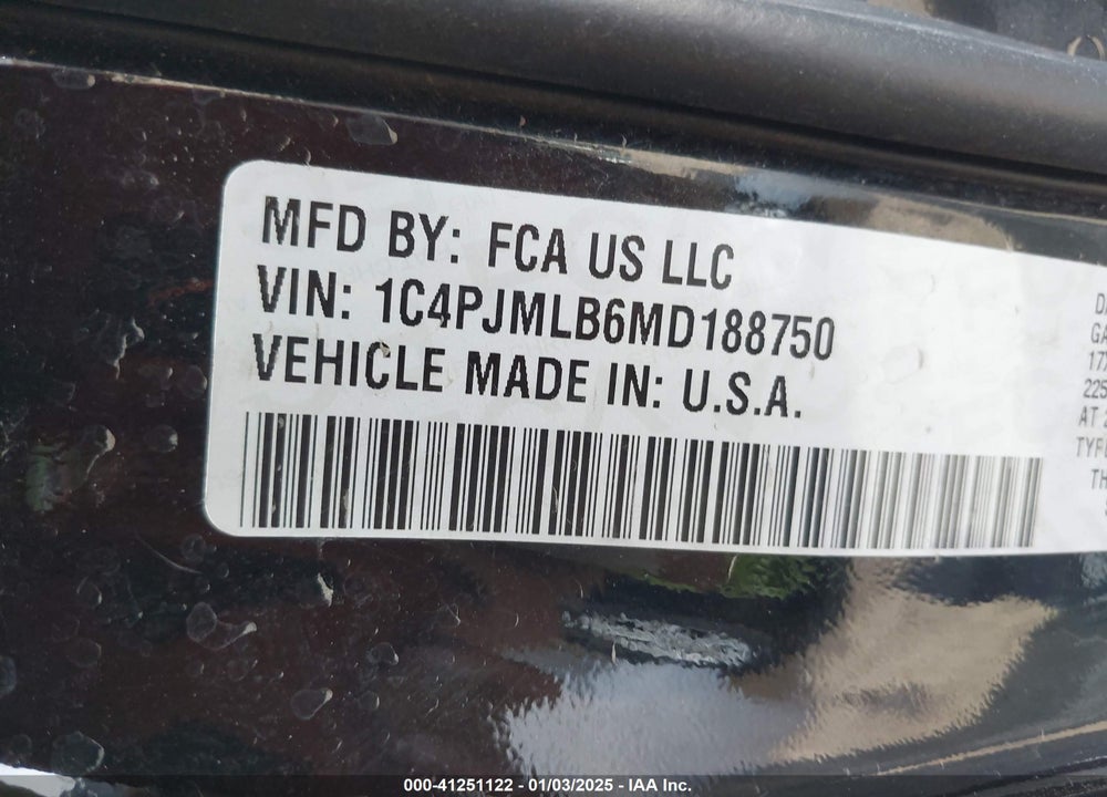 2021 JEEP CHEROKEE LATITUDE PLUS VIN: 1C4PJMLB6MD188750