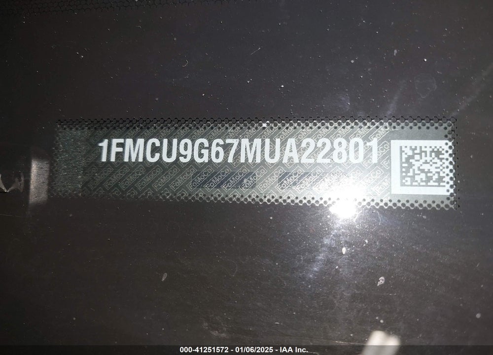 2021 FORD ESCAPE SE VIN: 1FMCU9G67MUA22801