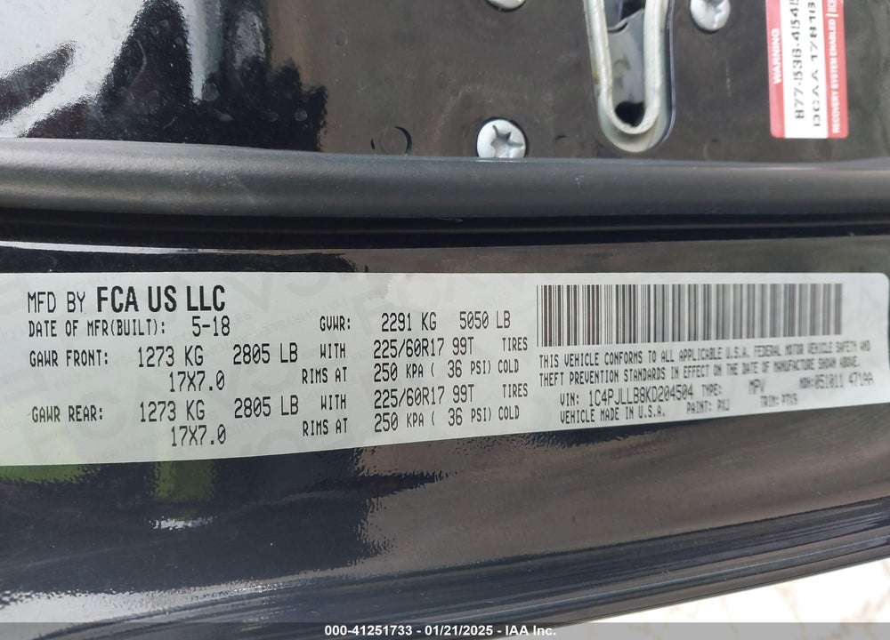 2019 JEEP CHEROKEE LATITUDE PLUS FWD VIN: 1C4PJLLB8KD204504