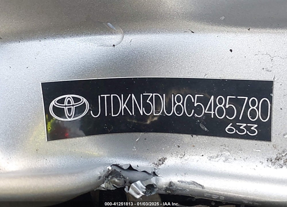 2012 TOYOTA PRIUS VIN: JTDKN3DU8C5485780