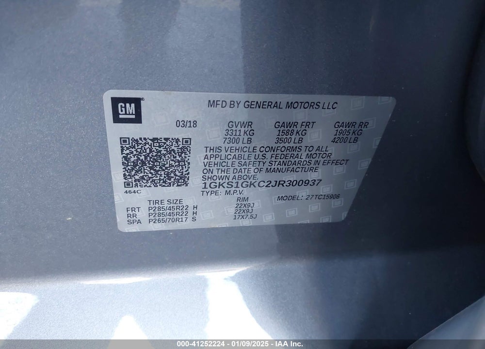 2018 GMC YUKON XL SLT VIN: 1GKS1GKC2JR300937