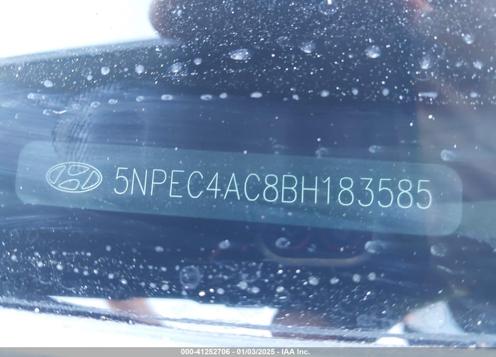 2011 HYUNDAI SONATA VIN: 5NPEC4AC8BH183585
