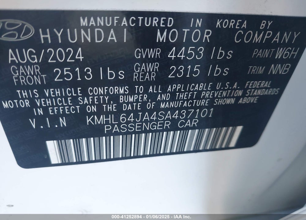 2025 HYUNDAI SONATA SEL VIN: KMHL64JA4SA437101