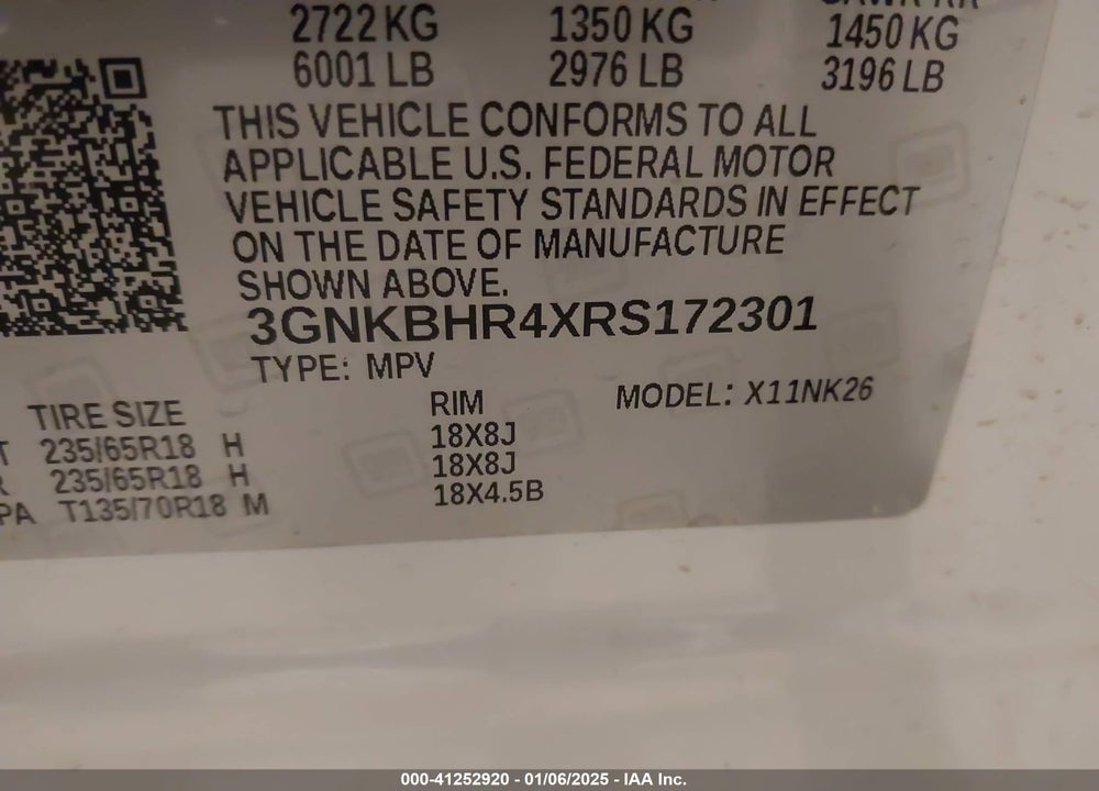 2024 CHEVROLET BLAZER AWD 2LT VIN: 3GNKBHR4XRS172301