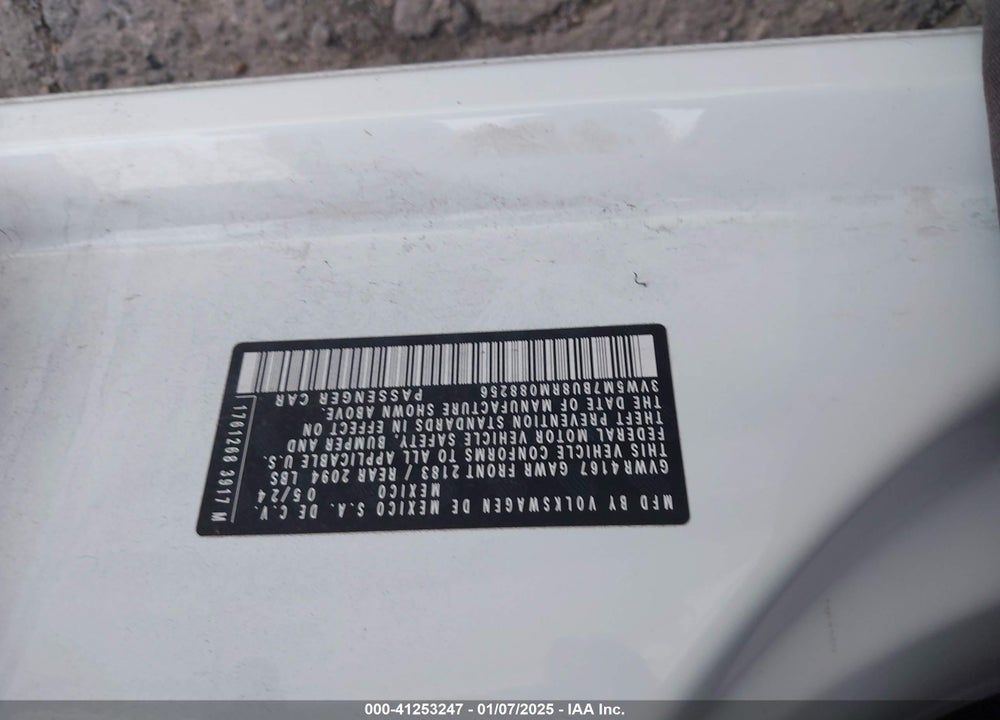 2024 VOLKSWAGEN JETTA 1.5T S VIN: 3VW5M7BU8RM088256
