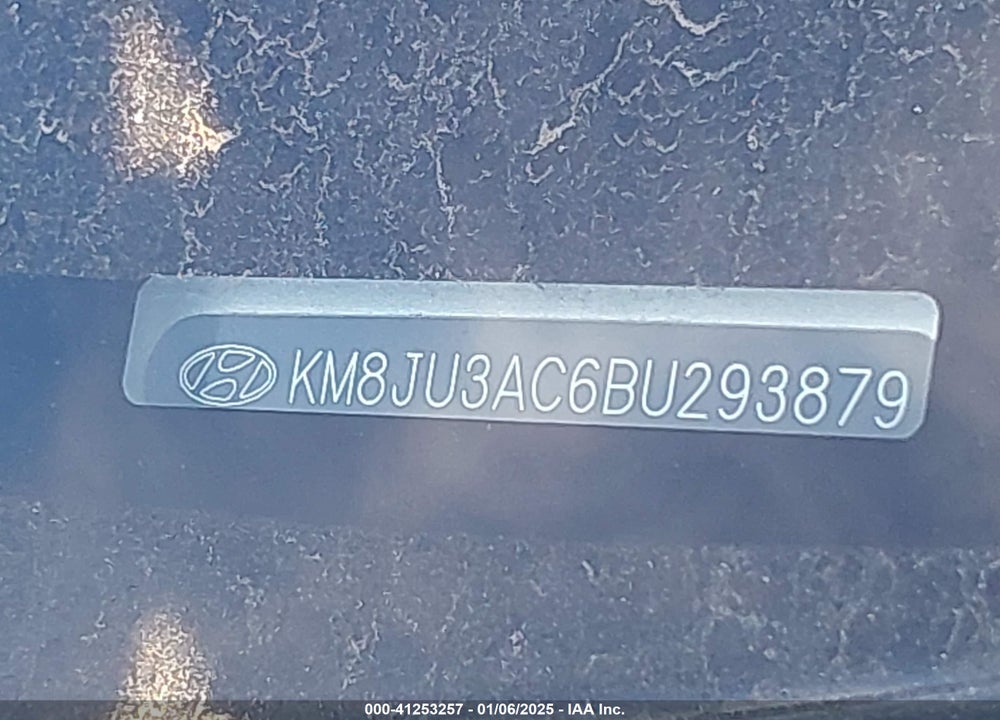 2011 HYUNDAI TUCSON GLS VIN: KM8JU3AC6BU293879