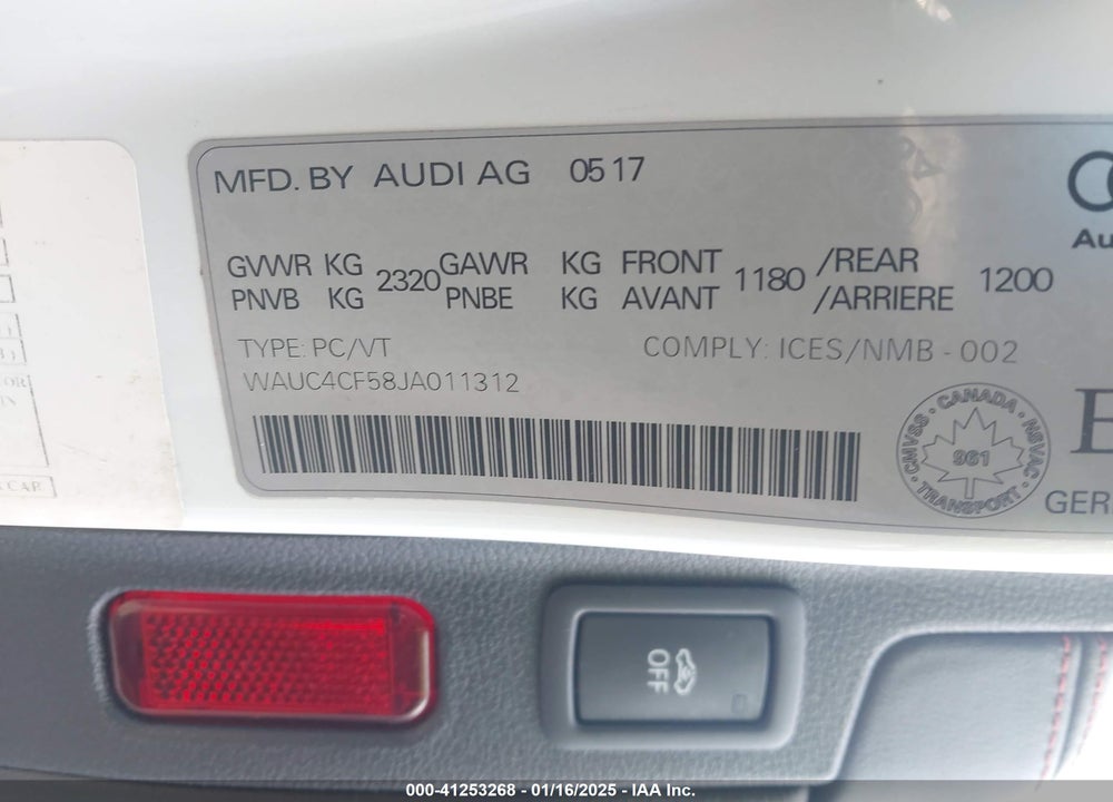 2018 AUDI S5 3.0T PREMIUM PLUS VIN: WAUC4CF58JA011312