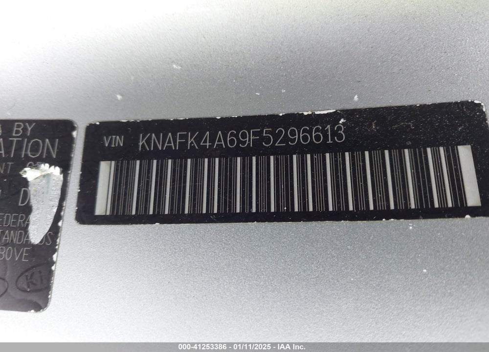 2015 KIA FORTE VIN: KNAFK4A69F5296613