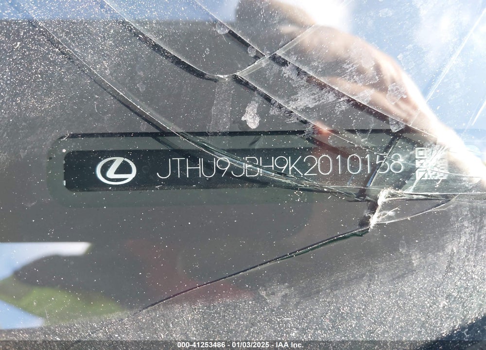 2019 LEXUS UX 250H F SPORT VIN: JTHU9JBH9K2010158