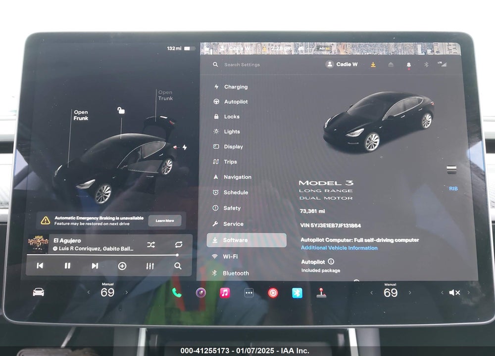 2018 TESLA MODEL 3 LONG RANGE/PERFORMANCE VIN: 5YJ3E1EB7JF131864