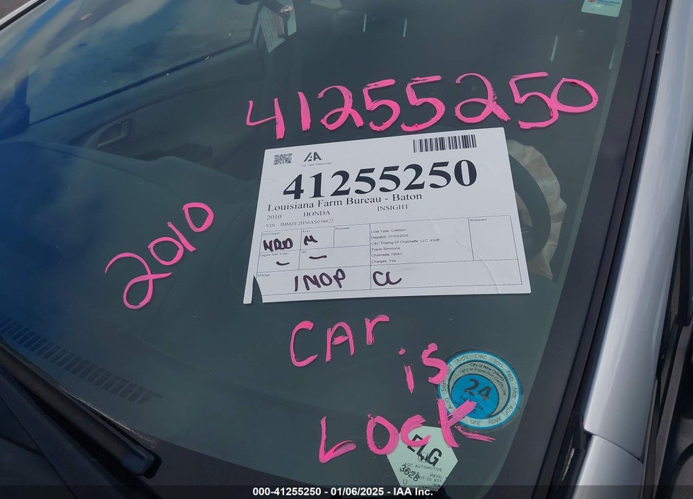 2010 HONDA INSIGHT LX VIN: JHMZE2H56AS034422