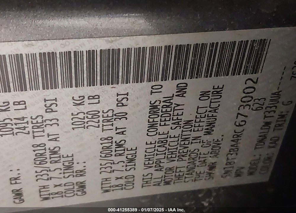 2024 NISSAN ROGUE SV FWD VIN: 5N1BT3BA4RC673002