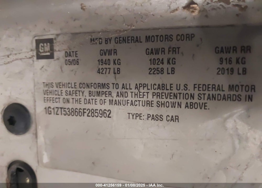 2006 CHEVROLET MALIBU LT VIN: 1G1ZT53866F285962