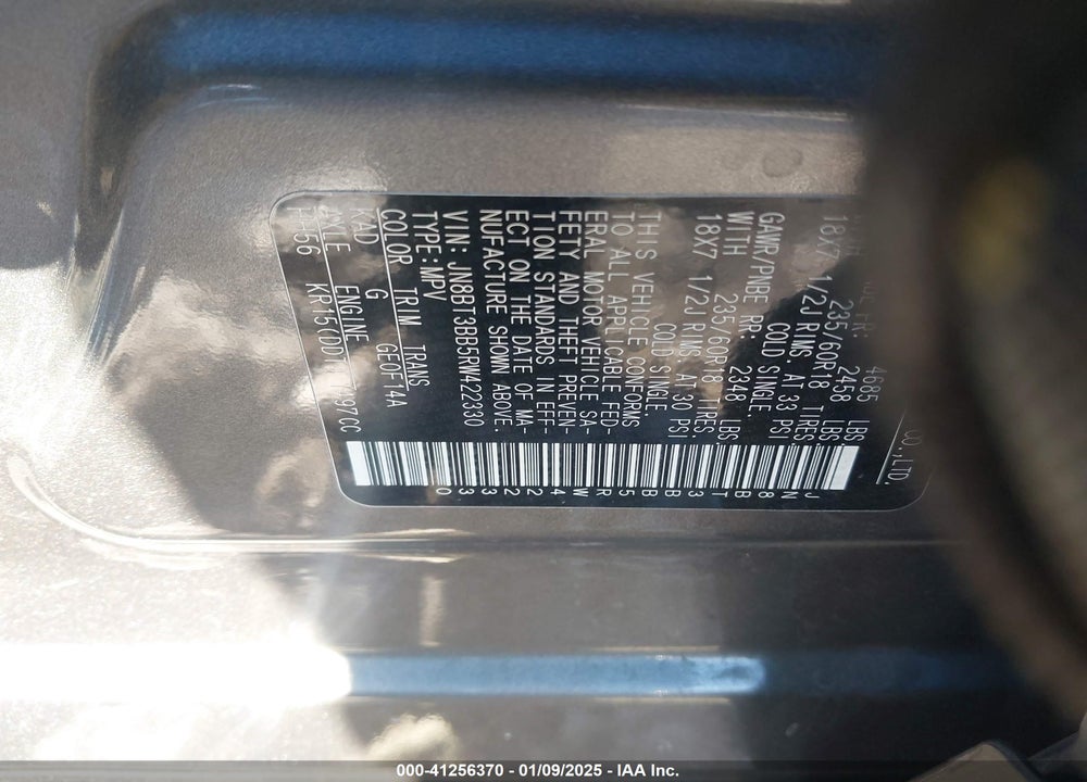 2024 NISSAN ROGUE VIN: JN8BT3BB5RW422330
