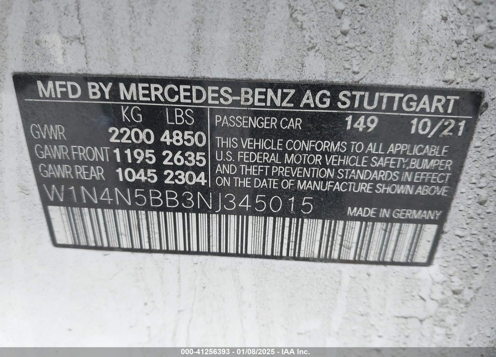 2022 MERCEDES-BENZ AMG GLA 35 4MATIC VIN: W1N4N5BB3NJ345015