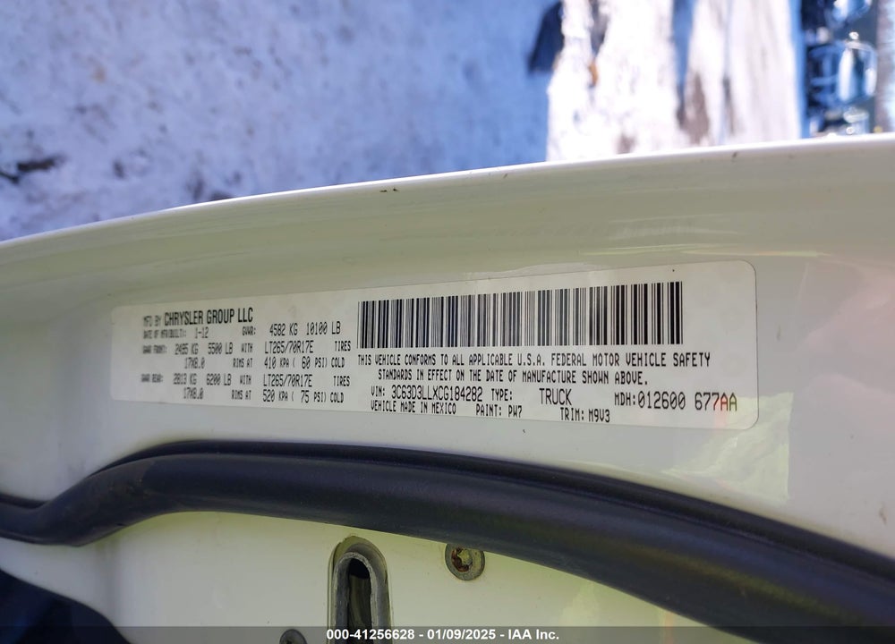 2012 RAM 3500 SLT VIN: 3C63D3LLXCG184282