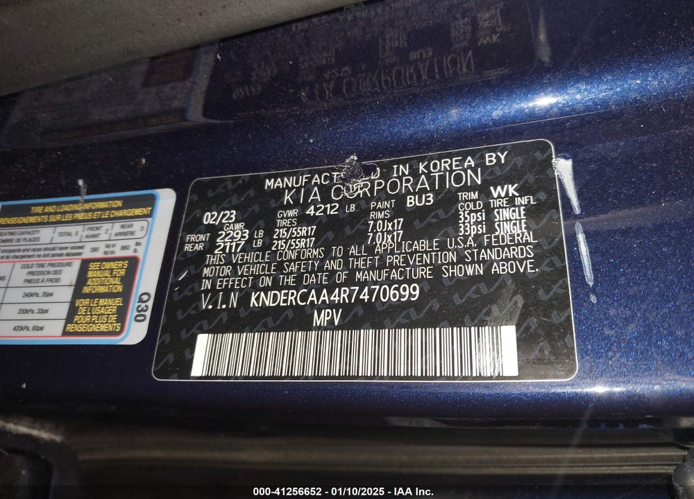2024 KIA SELTOS EX VIN: KNDERCAA4R7470699