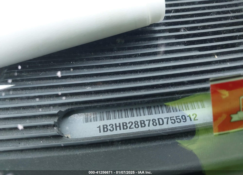2008 DODGE CALIBER SE VIN: 1B3HB28B78D755912