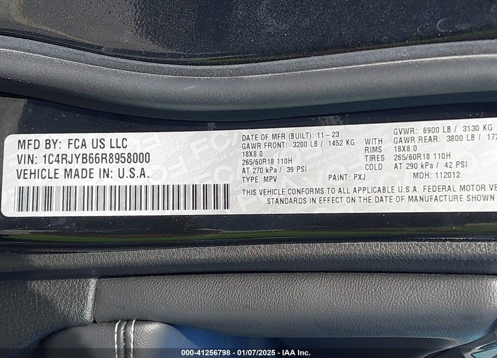 2024 JEEP GRAND CHEROKEE 4XE VIN: 1C4RJYB66R8958000