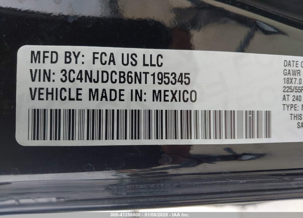 2022 JEEP COMPASS VIN: 3C4NJDCB6NT195345
