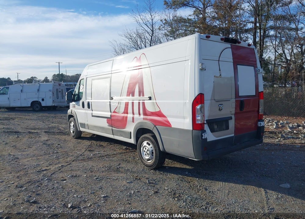 2018 RAM PROMASTER 3500 CARGO VAN HIGH ROOF 159 WB EXT VIN: 3C6URVJG3JE150894