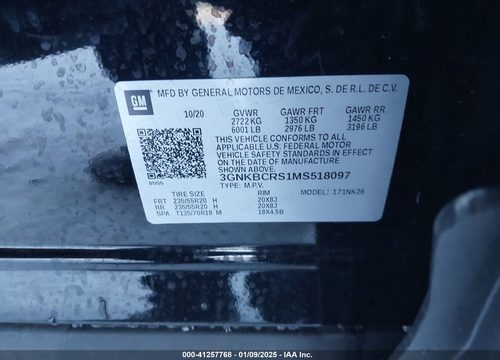 2021 CHEVROLET BLAZER FWD 2LT VIN: 3GNKBCRS1MS518097